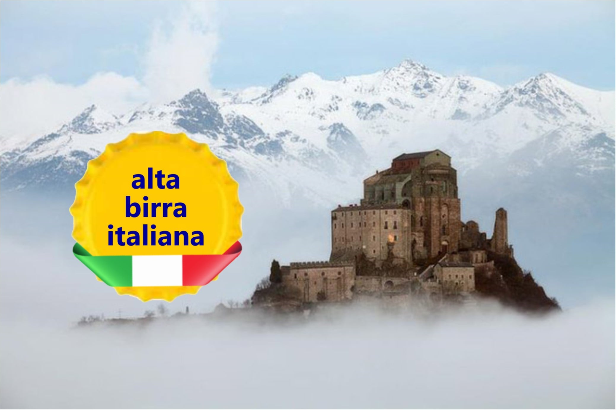 Sacra di San Michele con logo Alta Birra Italiana